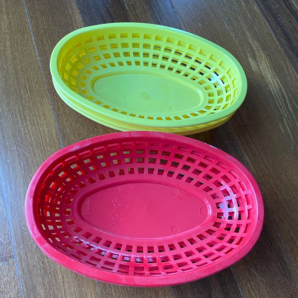 Six Plastic Meal Baskets